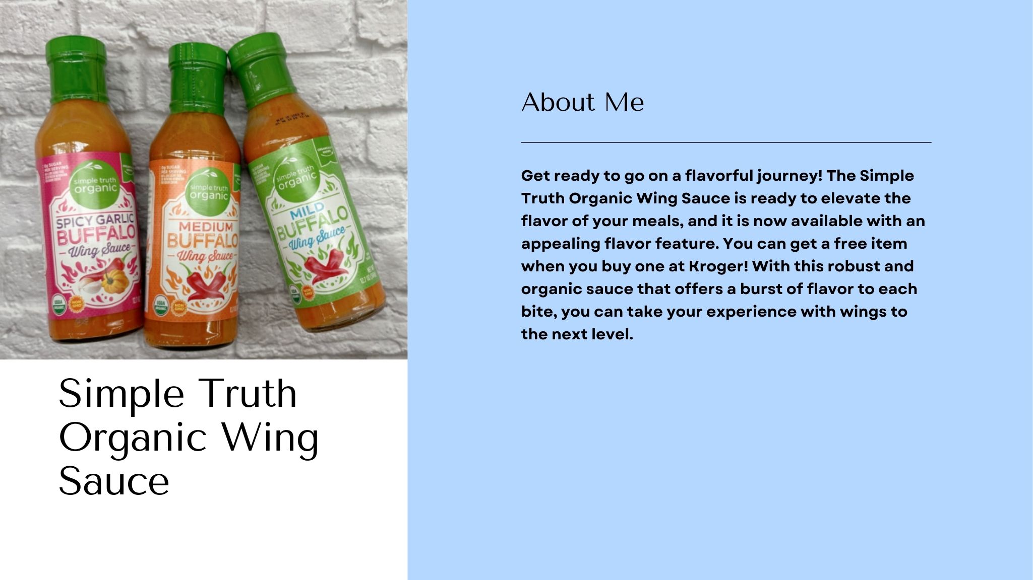 Simple Truth Organic Wing Sauce